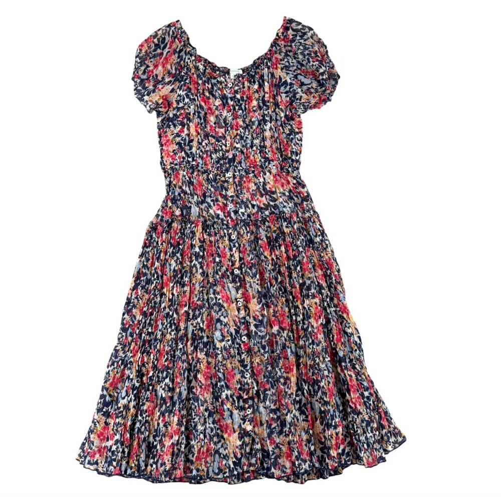 Sundance Clarisse Floral Dress Small Midi Tiered Smocked Waist Cottagecore Boho - Picture 2 of 9